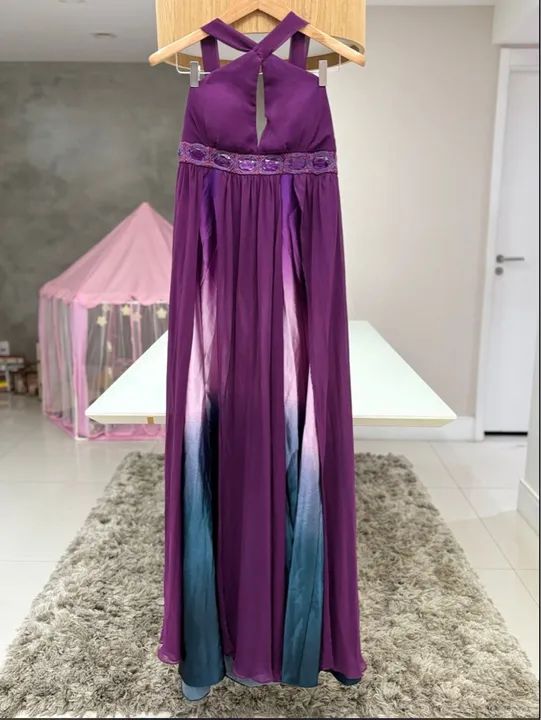 vestido longo madrinha magenta 