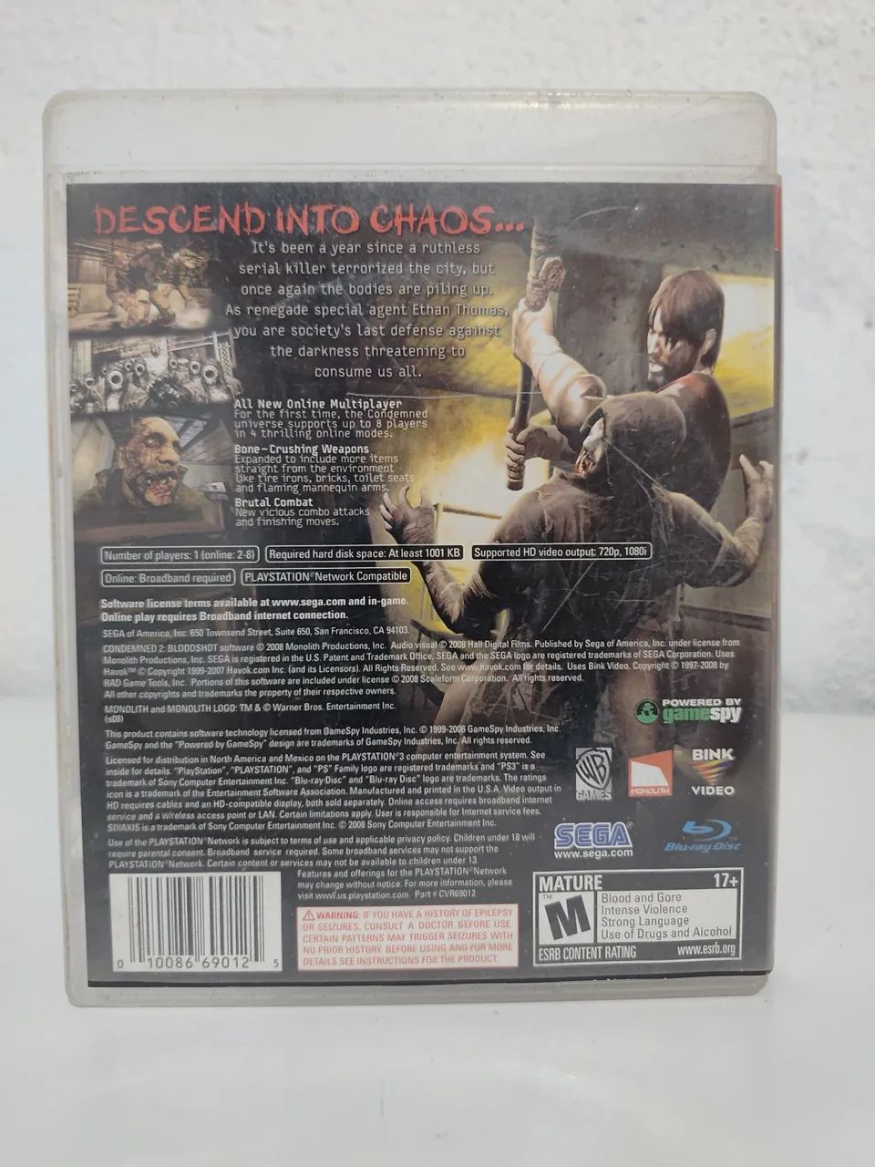 Condemned 2 Bloodshot - Jogo PS3 Midia física  - Foto 2