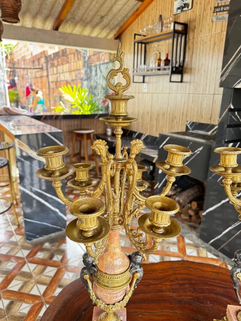 Par de Candelabro Brevetatto Italiano em bronze maciço  - Foto 6