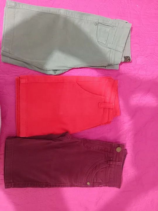Shorts infantis - verde, vinho e vermelho  - Foto 5
