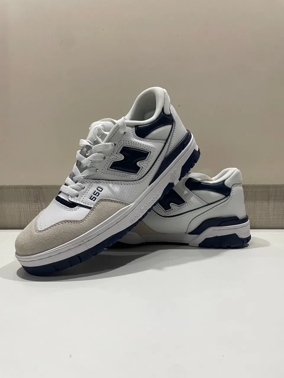 New Balance 550 Branco e Azul (Navy Blue) - 42br