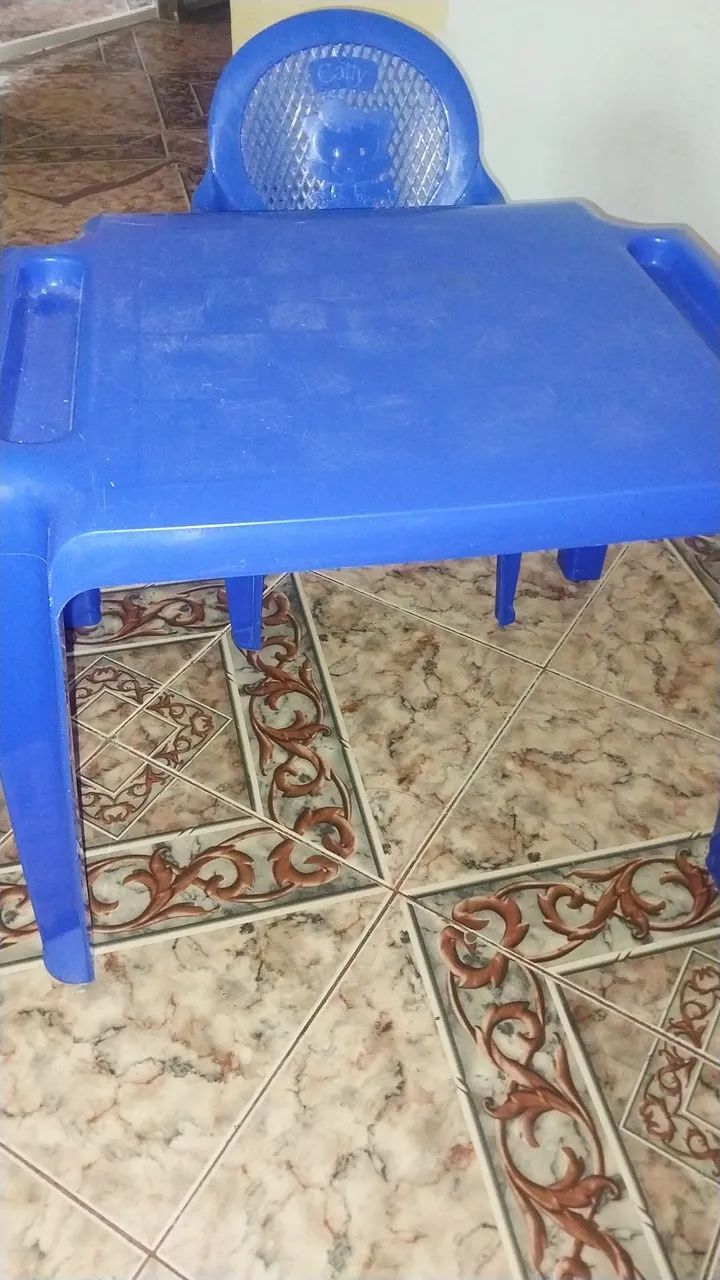 Mesa e Cadeira Infantil Azul - Foto 2