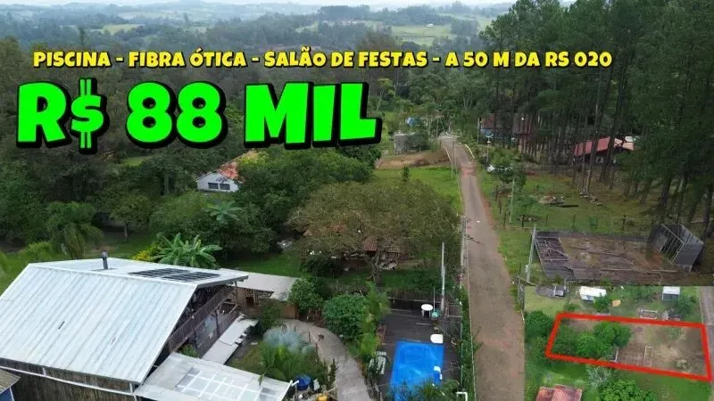 [496]TERRENO RURAL EM CONDOMINIO FECHADO DE CHACRINHAS EM GRAVATAÍ COM PISCINA, SALÃO DE F