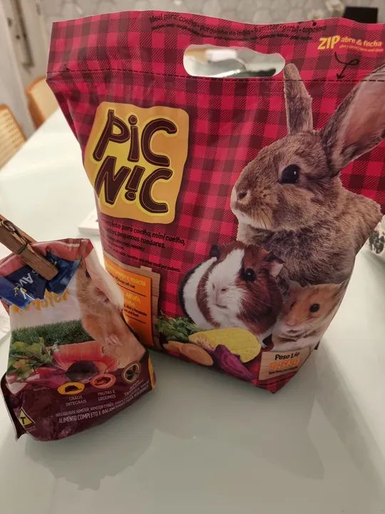 Ração para roedores PIC NIC 1,8kg - Coelhos, Porquinho da india e ramster + BRINDES