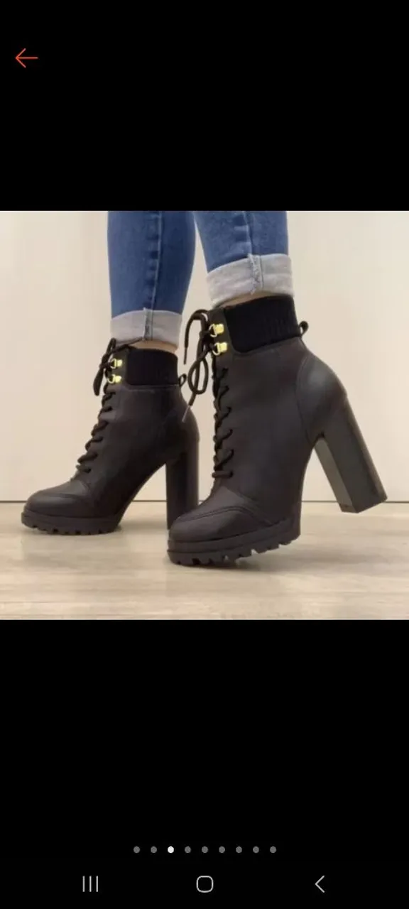 Bota Feminina Salto Alto Preta