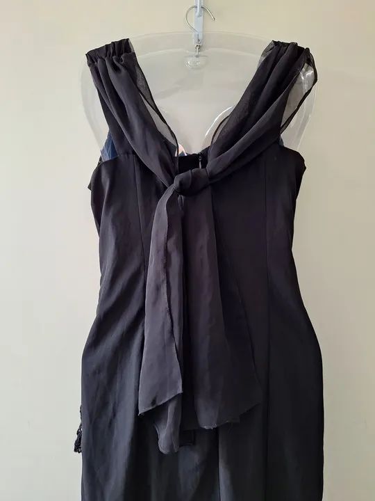 Vestido Longo Preto com guipir  - Foto 5