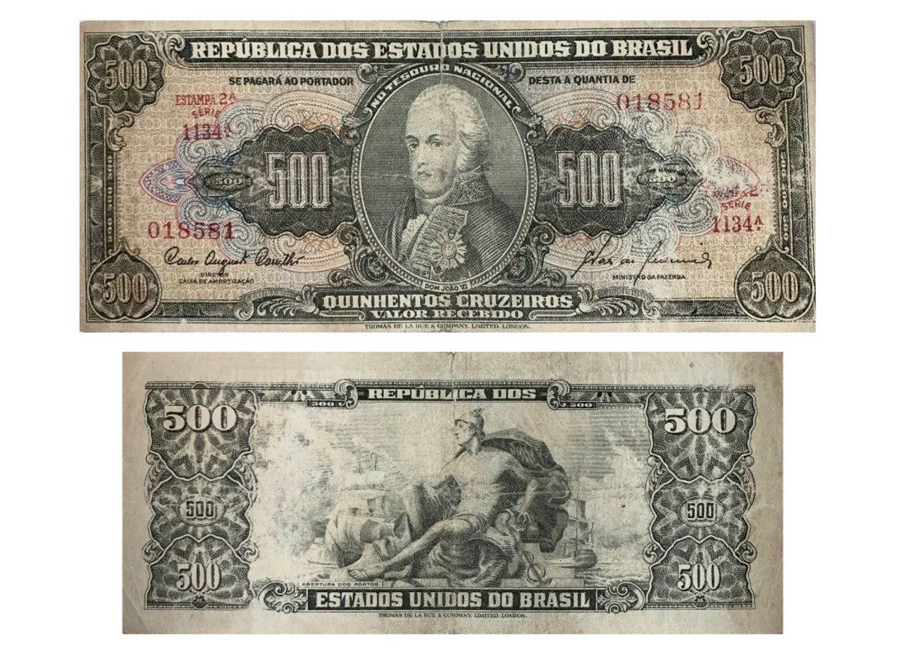 500 CRUZEIROS (2º ESTAMPA) Série 1134. (1960)