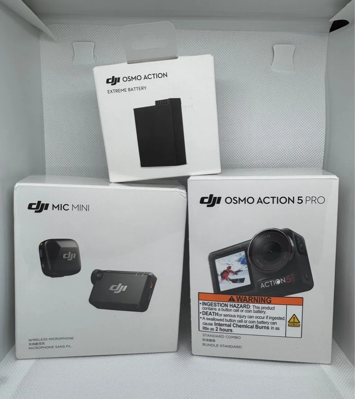 DJI Osmo Action 5 Pro + Mic Mini + Bateria Extra - Kit Completo!