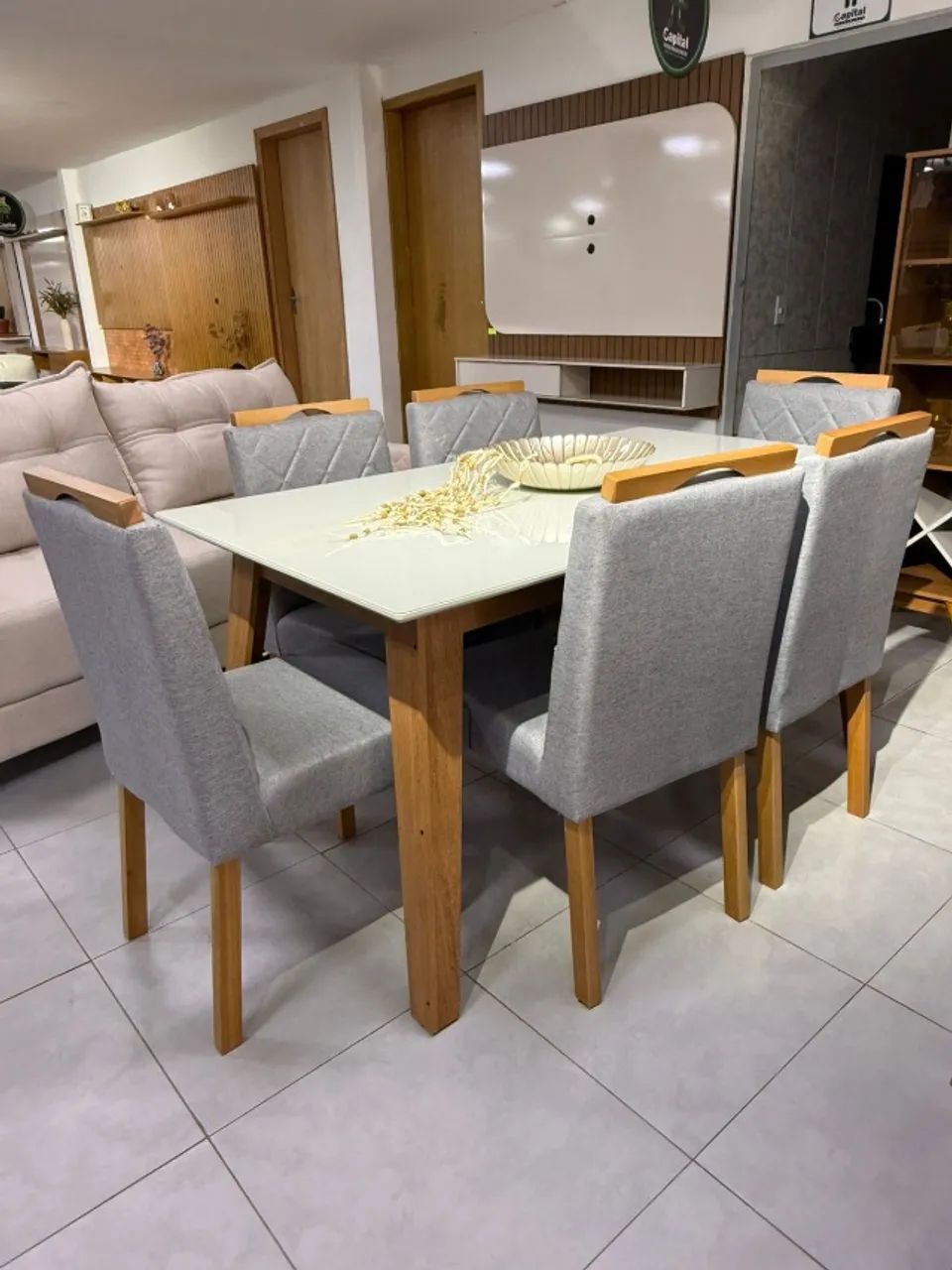  CONJUNTO MESA DOBUE NOVA YORK + 6 CADEIRAS STELLA J SILVA