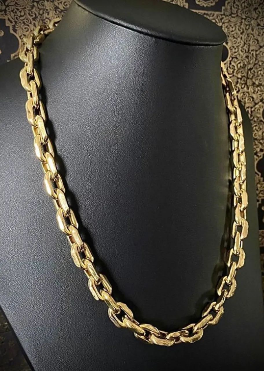 Correntes e pingentes ouro 18k face e cruz cravejada 