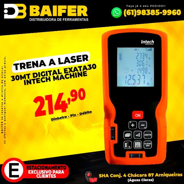 Trena a Laser 30Mt Digital Exata30 Intech Machine