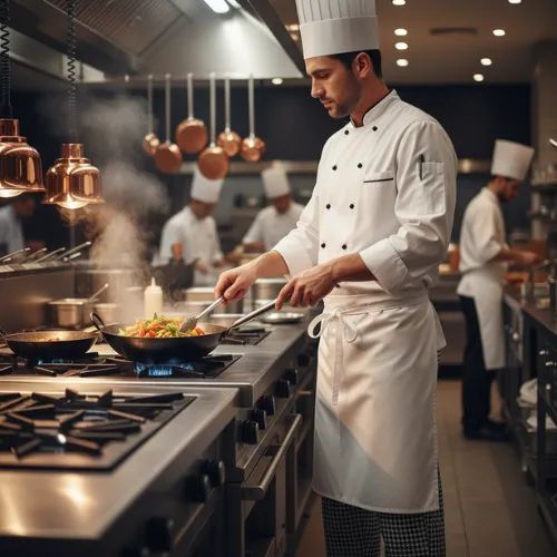 Uniforme Profissional Personalizado Chef De Cozinha Cozinheiro Pied Poule Quadriculada  - Foto 4
