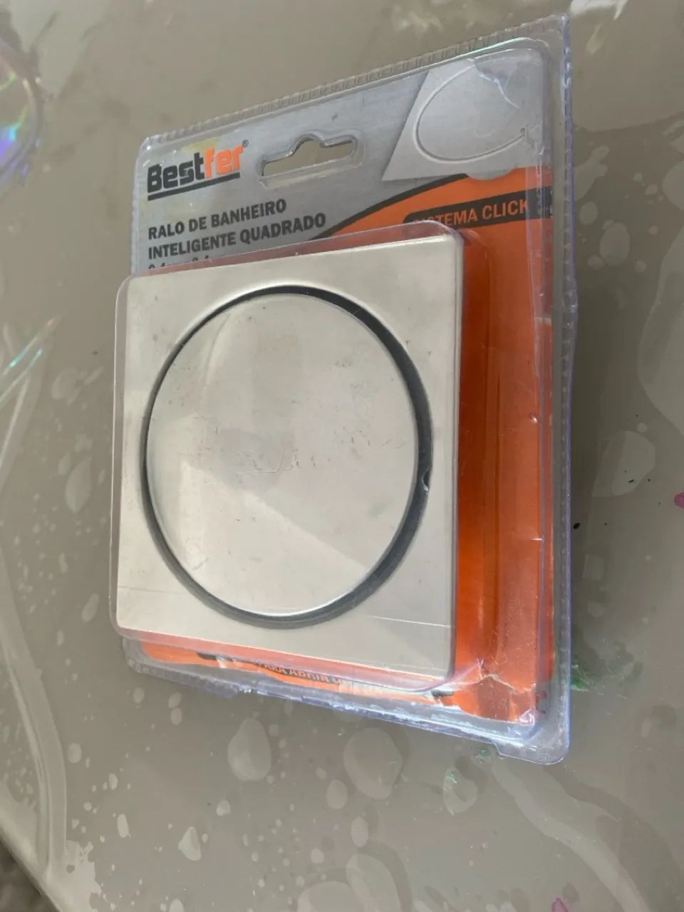 Ralo Inteligente Click Banheiro Lavabo Quadrado 9,4cm Inox - Foto 5