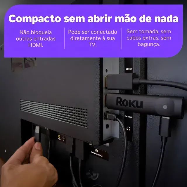 Roku Streaming Stick Plus 4k Com Controle Por Voz Cor Preto (USADO) - Foto 3