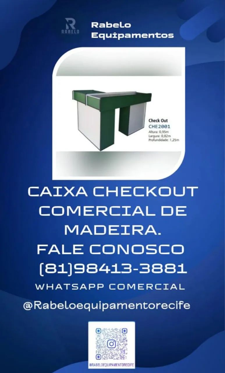 Caixa Checkout comercial de Madeira em até 10x sem juros no cartão 