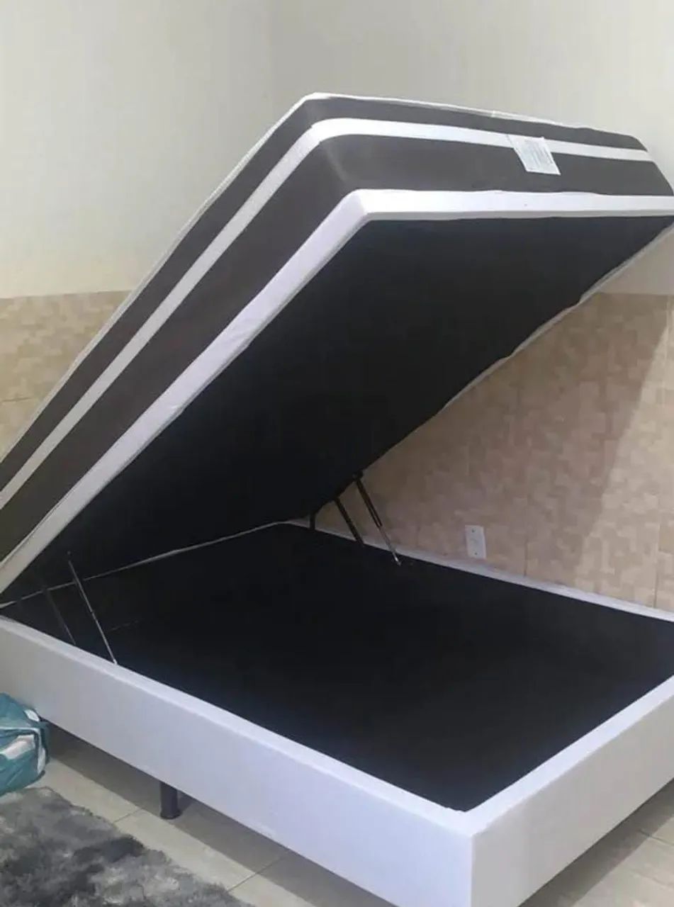 Cama baú + colchão molas ensacadas 