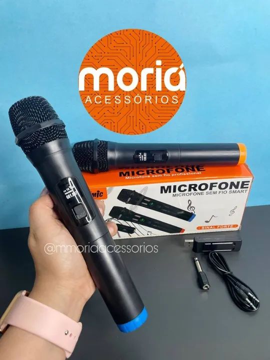 Microfone Duplo Sem Fio Receptor USB - Foto 4
