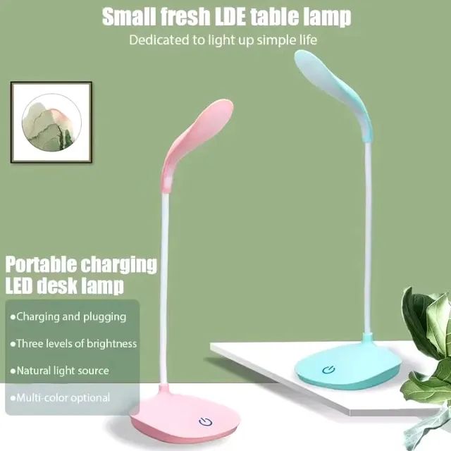 Luminária  de Mesa Flexível Sem Fio Led Leve Dobrável Portátil Leitura - Foto 3