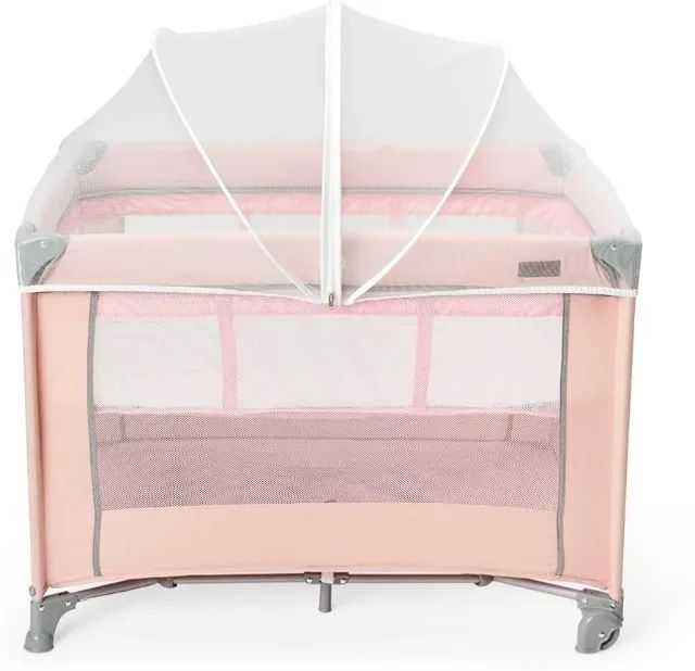 Berço portátil infantil cercado 15kg Lazy MaxiBaby cor rosa