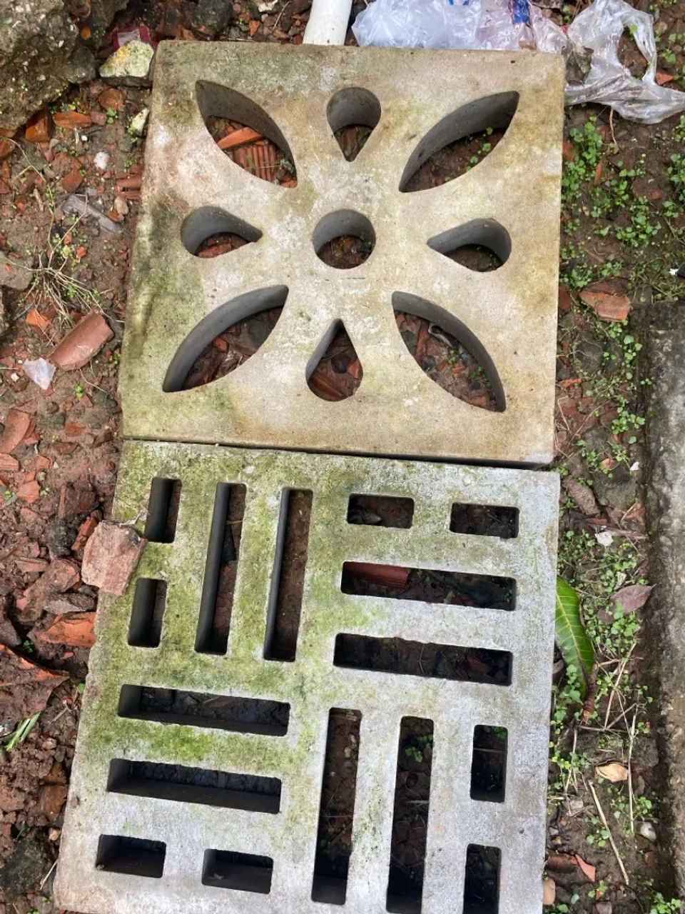 Placas de concreto vazadas para jardim