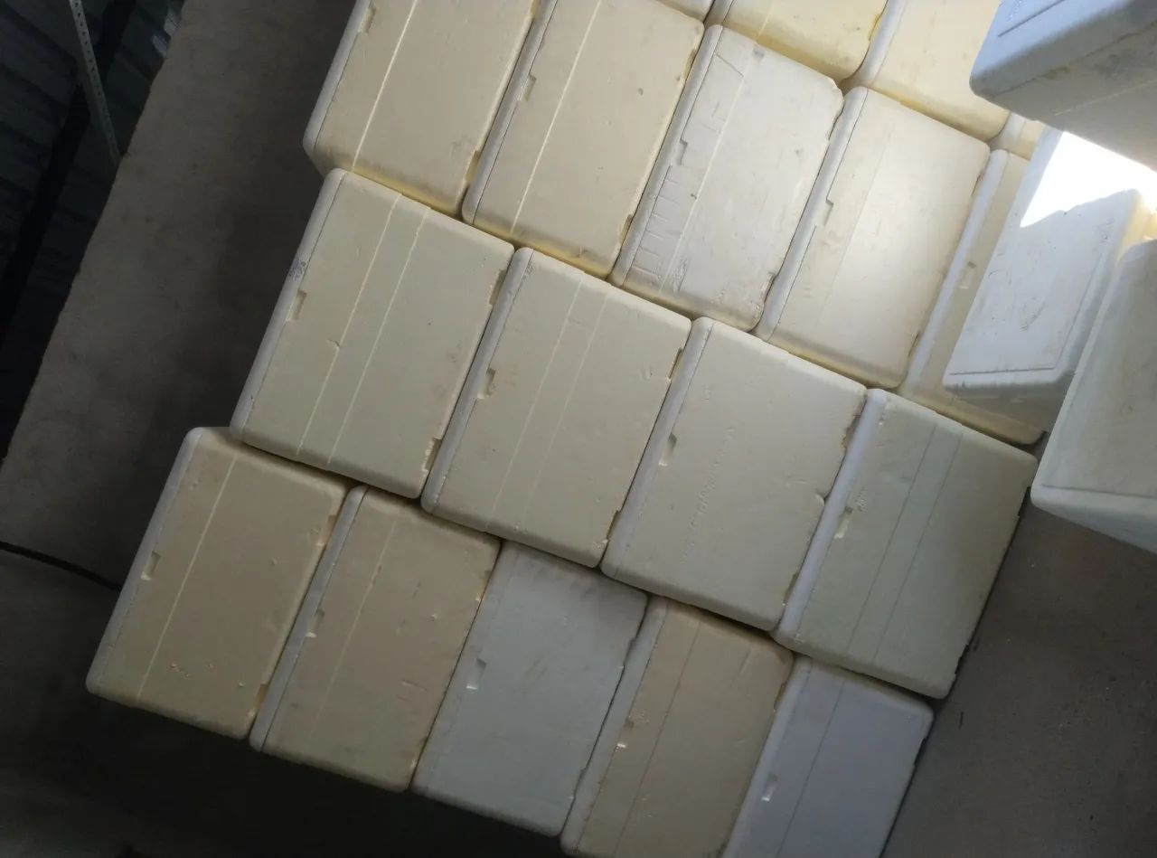 Caixas de isopor 120 litros vem com o dreno de escorrer a água 