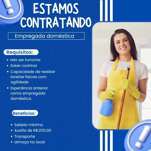 Procuro empregada doméstica com experiência comprovada carteira assinada
