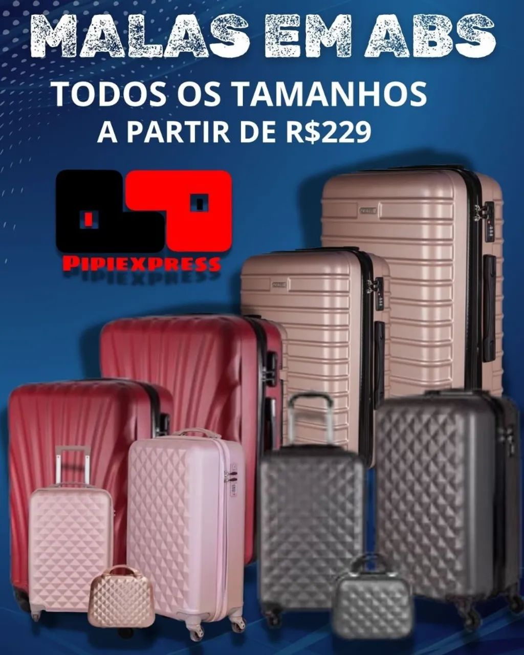 Malas em ABS de todos os tamanhos a partir de R$229
