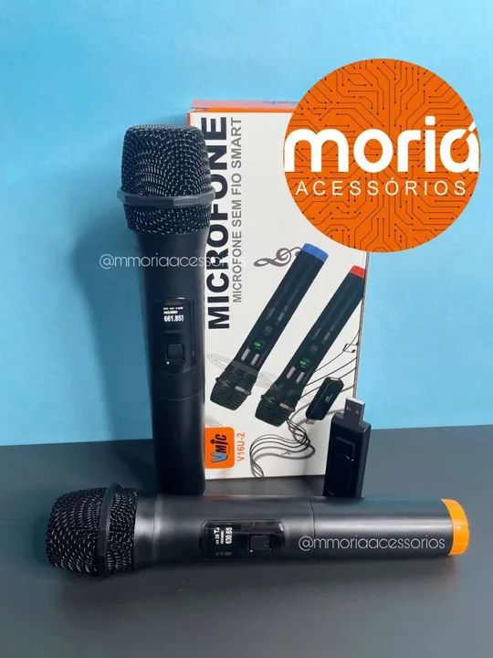 Microfone Duplo Sem Fio Receptor USB - Foto 3
