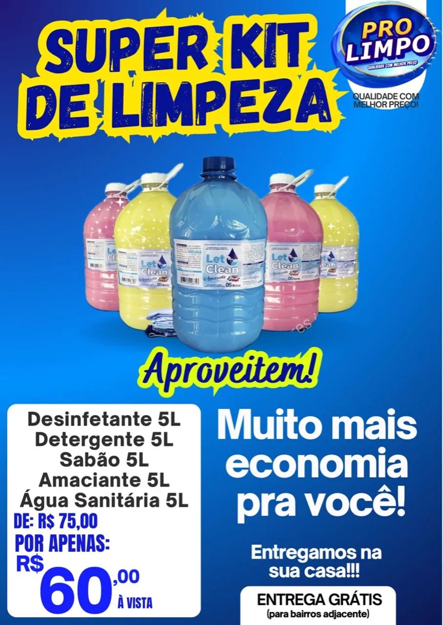 IMPERDÍVEL SUPER KIT DE LIMPEZA 