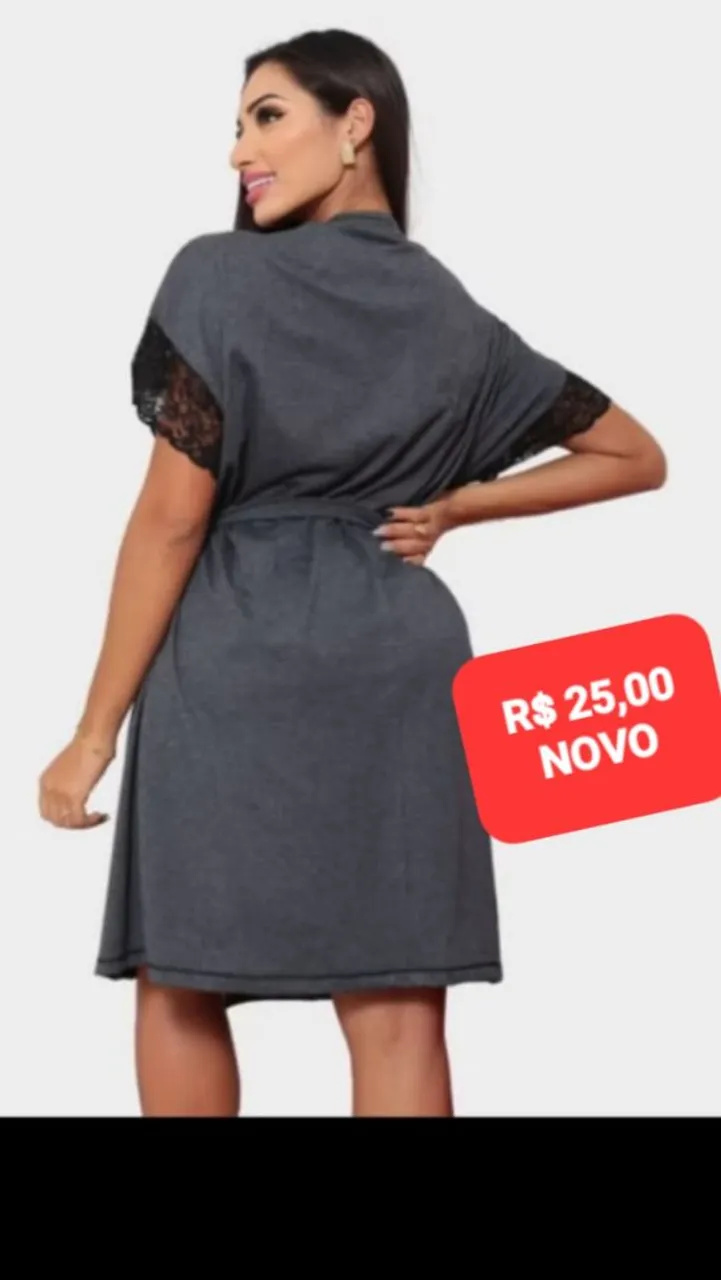 Robe Feminino com detalhes em renda, roupão, tamanho g/gg, Maternidade