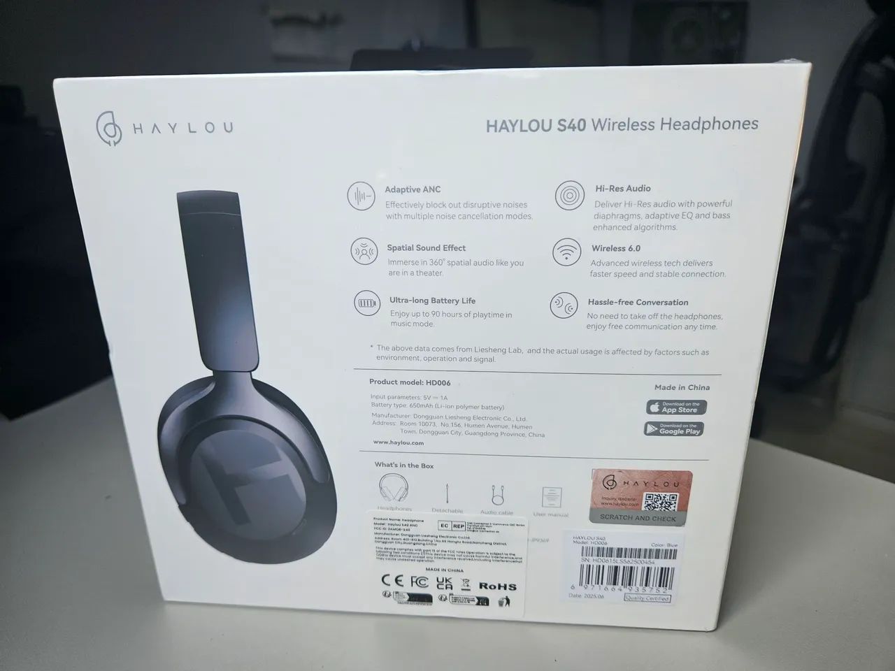 Headphone Haylou S40 - ANC - Novo e lacrado - Foto 2