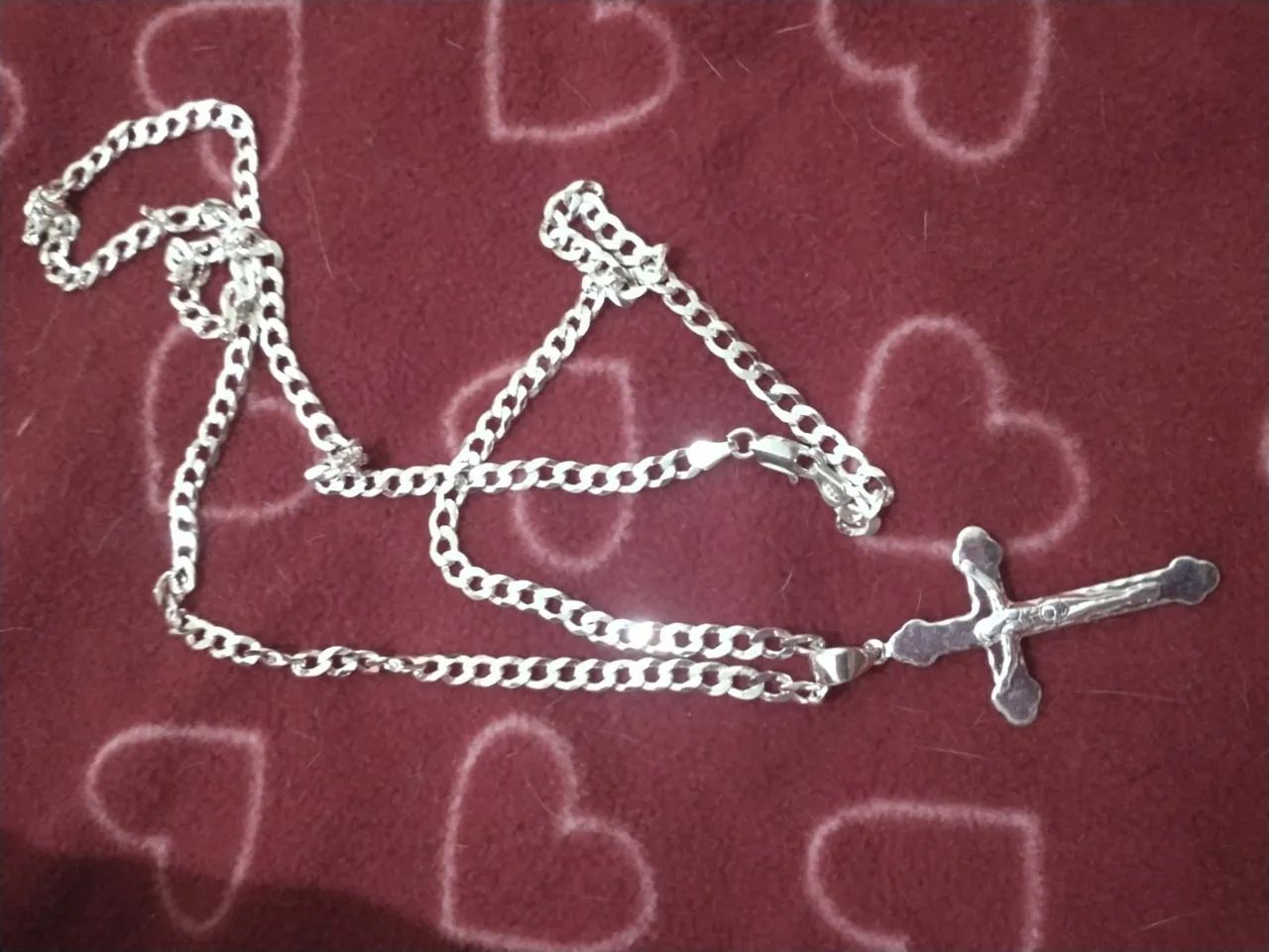 Cordão e crucifixo prata original .... - Foto 4