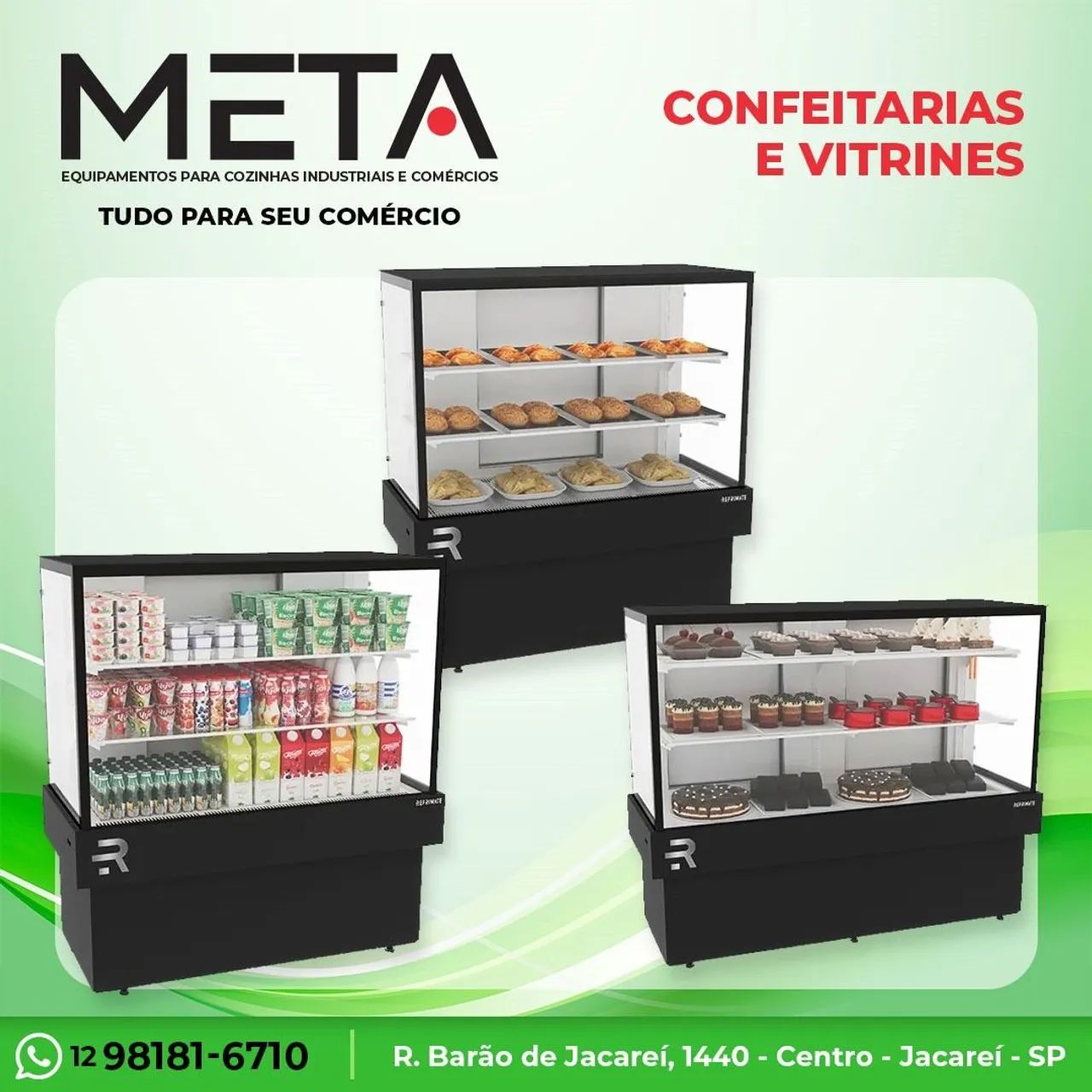 Vitrine Refrigerada 1 metro  para bolos e doces novo  - Foto 2