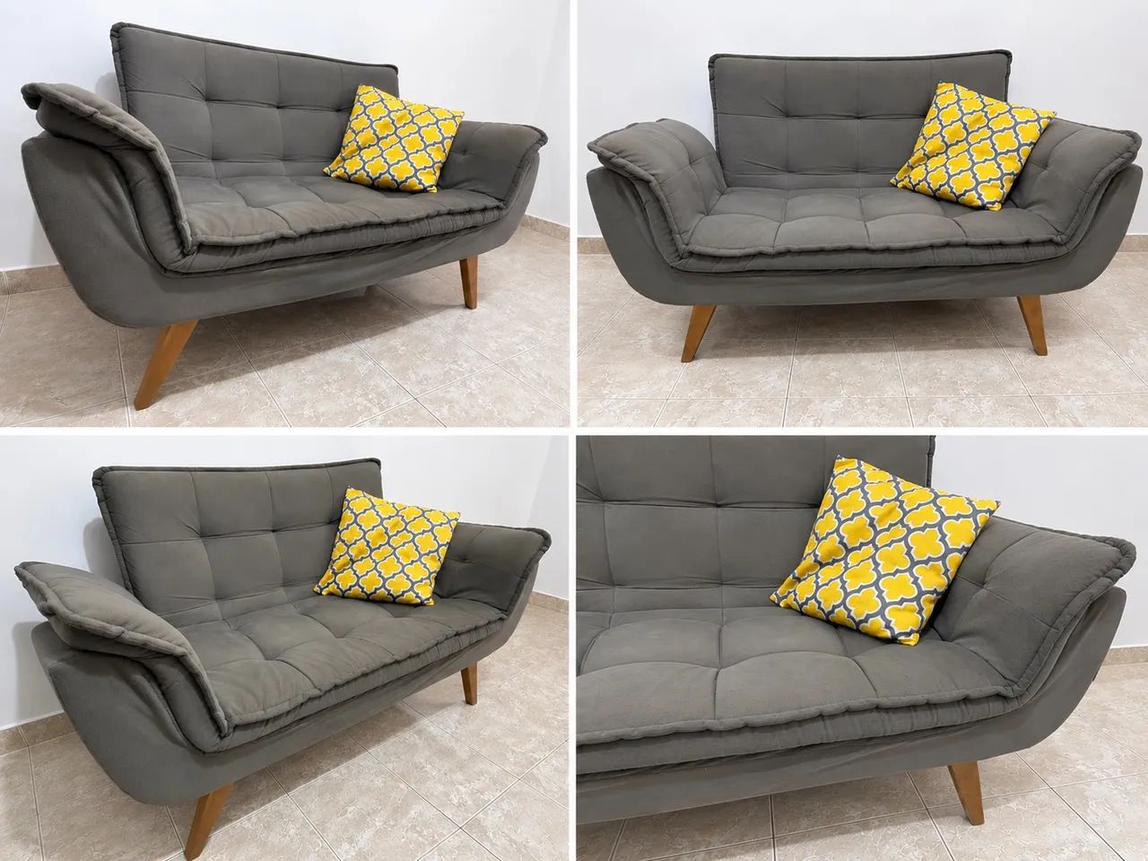 Sofá 2 Lugares Retrátil Estilo Retrô Preto - Excelente Estado - Foto 2