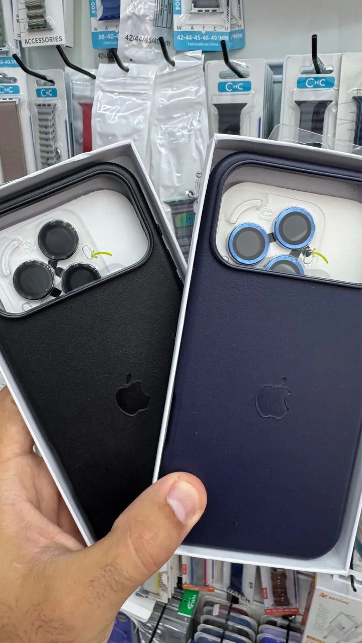 Capa 17 pro Max em couro legítimo entrega grátis  - Foto 3