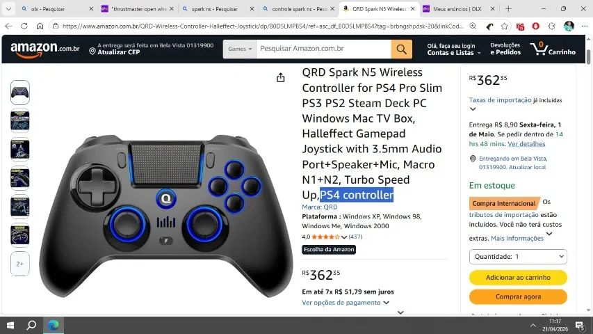 Spark N5 Wireless Controller for PS4 Pro Slim PS3 PS2 Steam Deck PC Windows Mac  - Foto 2
