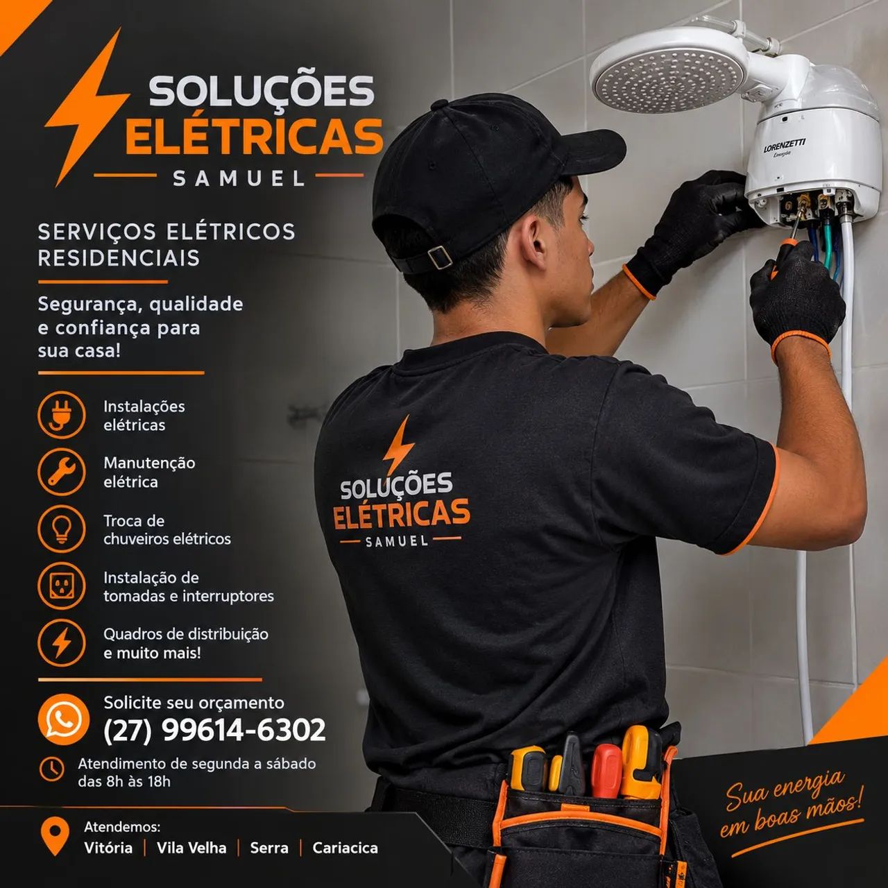 Troca ou instalação de chuveiro elétrico 
