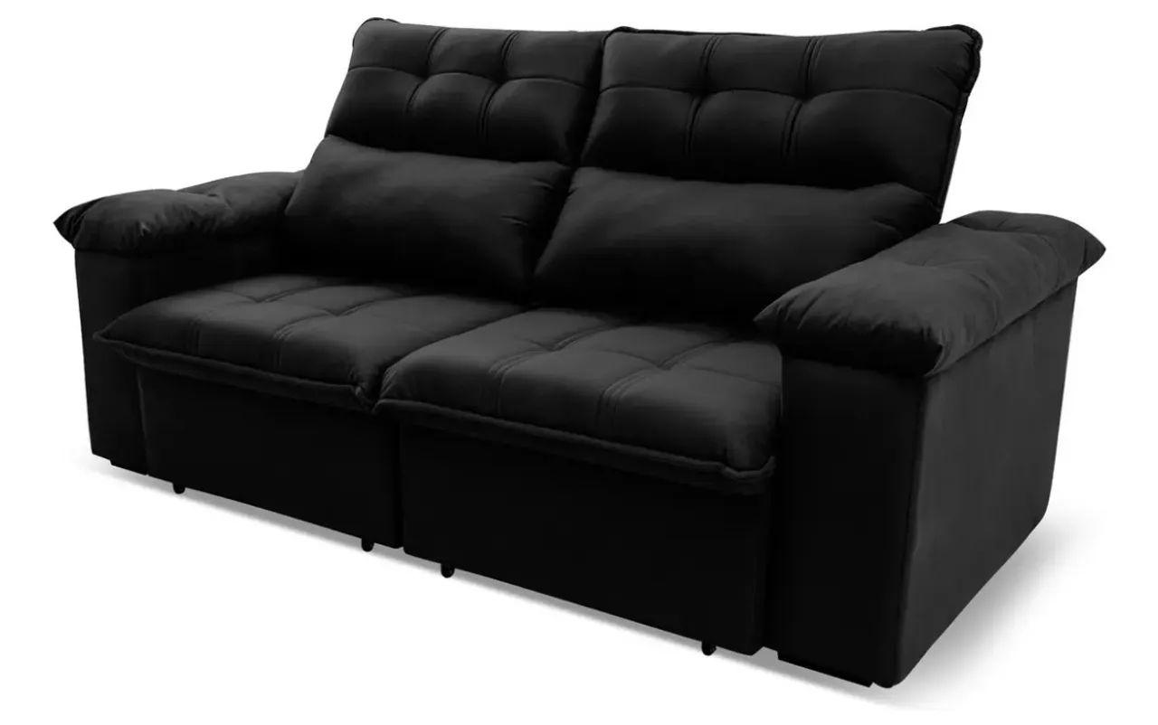 Sofá 1,80 super retrátil suede preto (tenho 2) - Foto 3