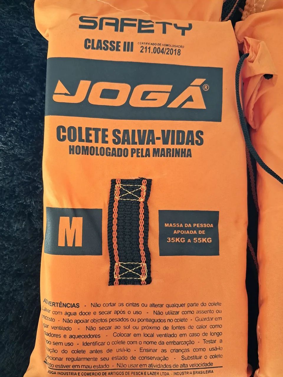 Colete Salva-Vidas Safeti Classe lll, Marca Jogá, tamanho M, capacidade de 35 a 55 Kg - Foto 3