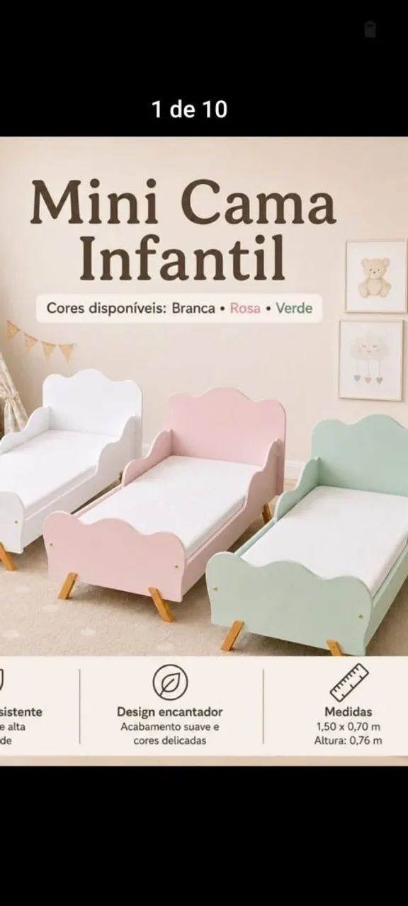 Promoção Mini cama infantil com colchão 