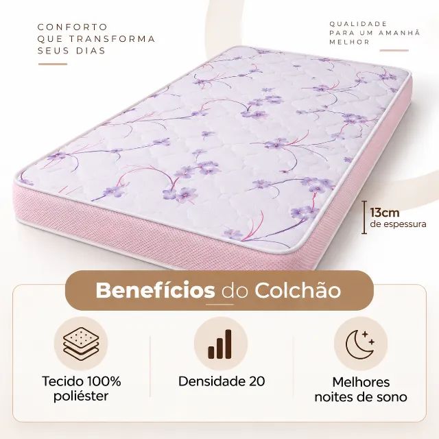 Colchão De Espuma Solteiro D20 1,88m De Comprimento - Foto 2