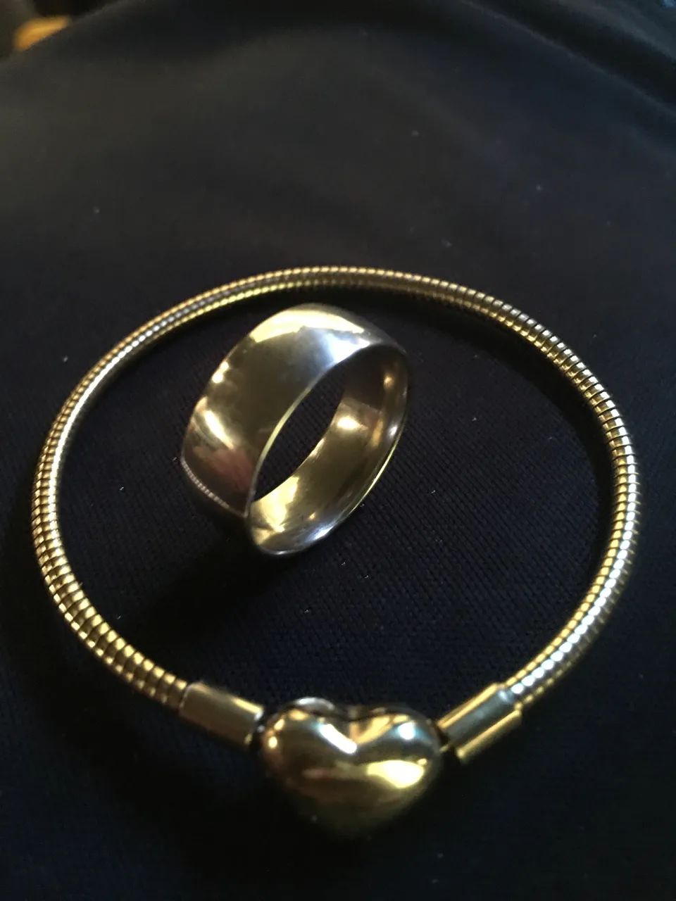 Anel e pulseira banhado a ouro - Foto 3