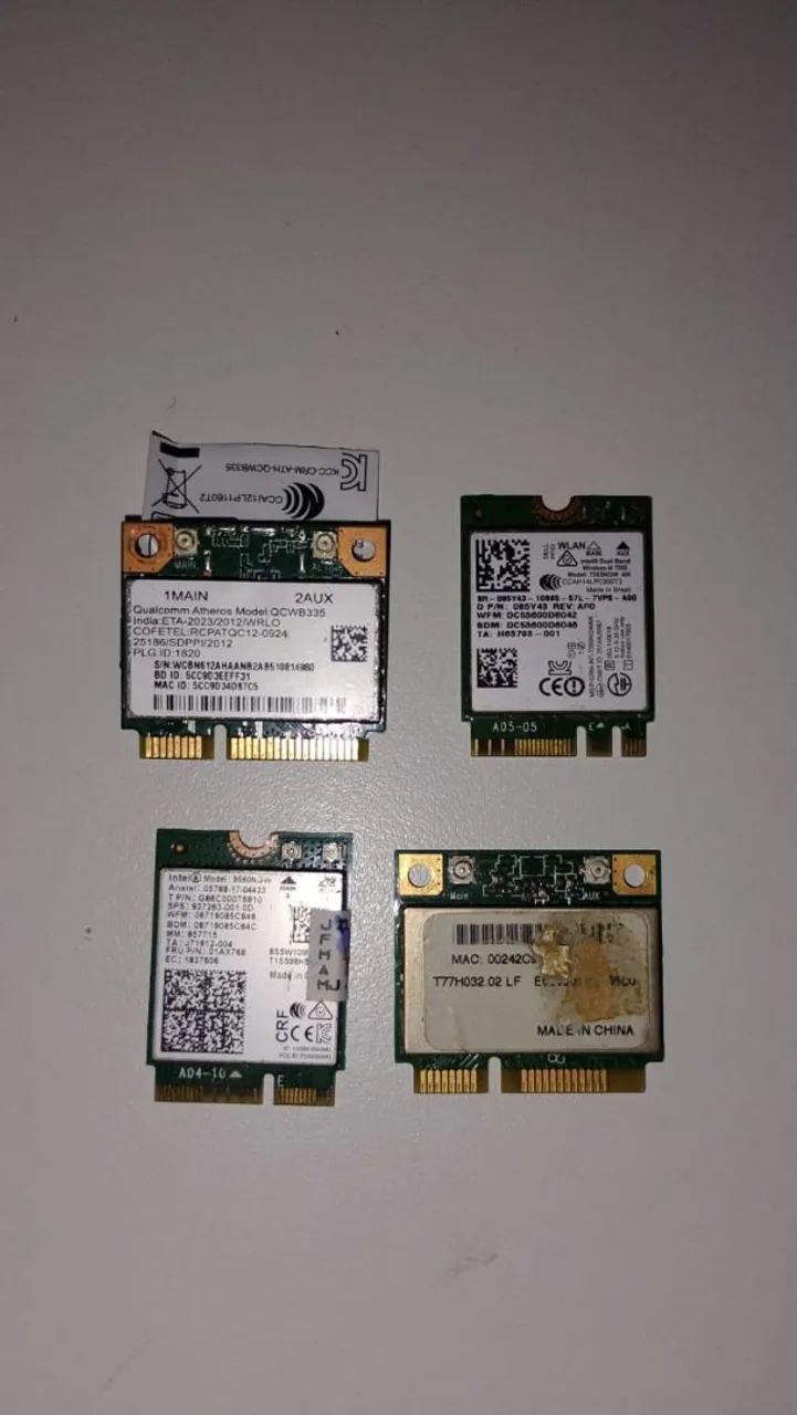 4 PLACAS WI-FI / BLUETOOTH PARA NOTEBOOKS
