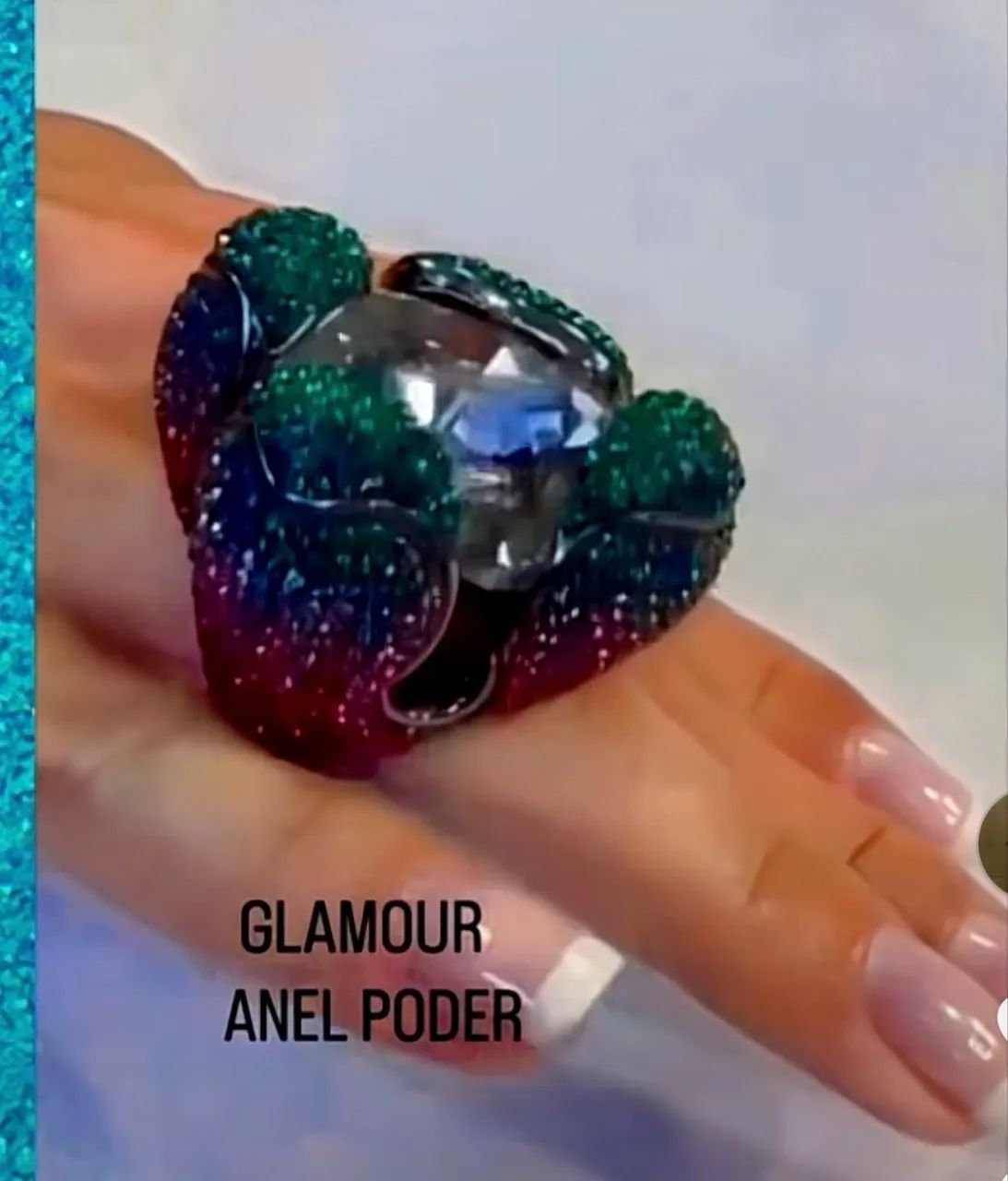 Anel Swarovski glamour todo cravejado  - Foto 3