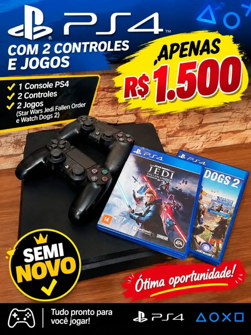 Ps4 slim seminovo - Foto 2