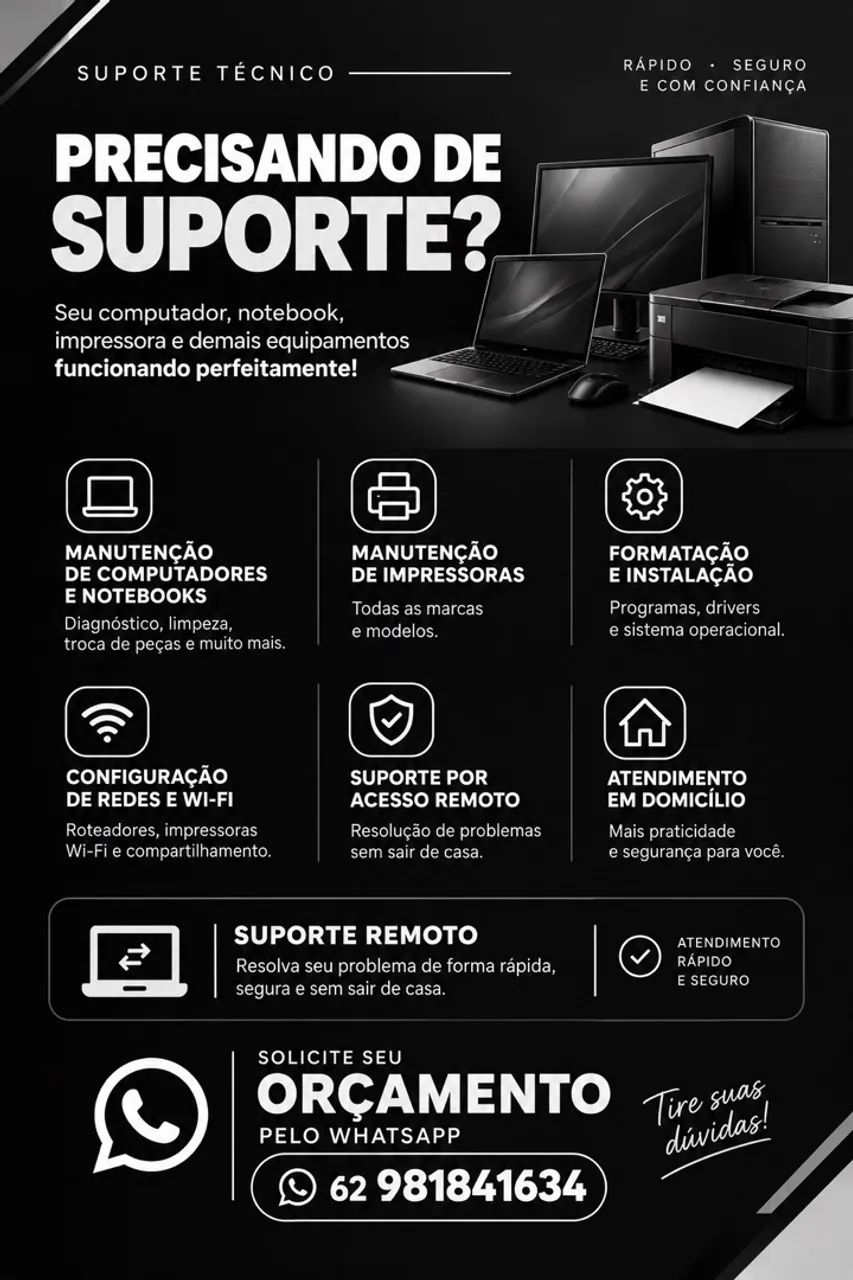 Suporte geral em computadores e impressoras 