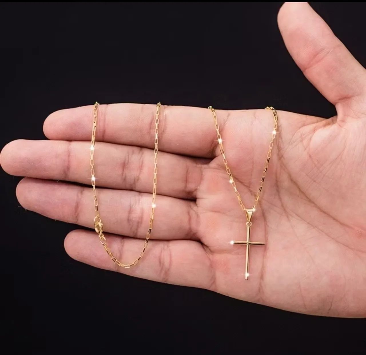 Corrente banhada a ouro 18 k 