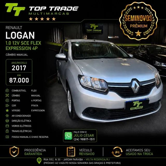Renault Logan Expression Flex 1.0 12V 4P 2017 - Foto 2