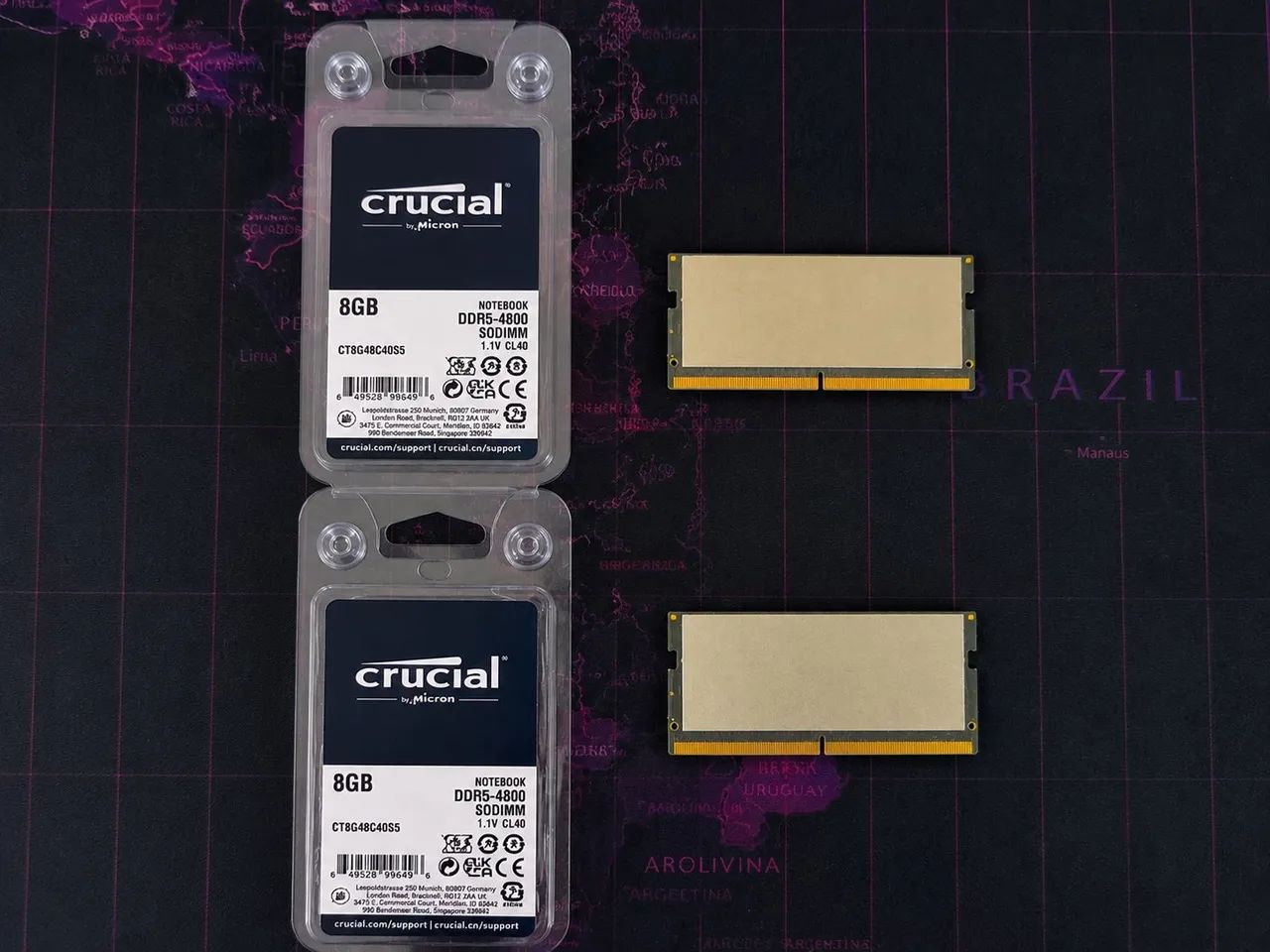 2 pentes memória ram ddr5 8gb cada de notebook da Crucial