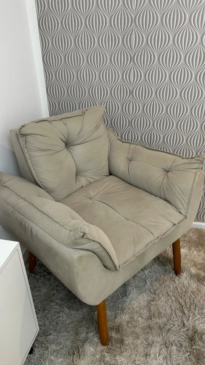 Poltrona suede cinza  - Foto 4